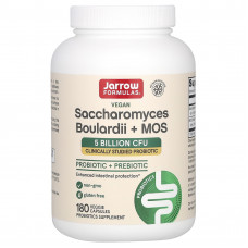 Jarrow Formulas, сахаромицеты Буларди и МОС, 5 млрд, 180 вегетерианских капсул с отсроченным высвобождением